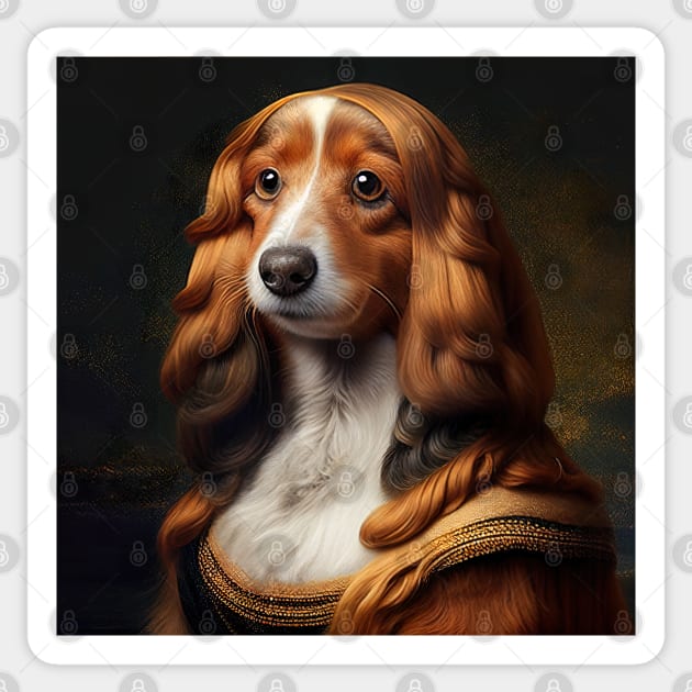 Unreal Mona Lisa Dog Portrait Sticker by unrealartwork